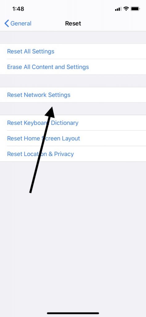   Restablecer la configuración de la red para no un sonido de iPad
