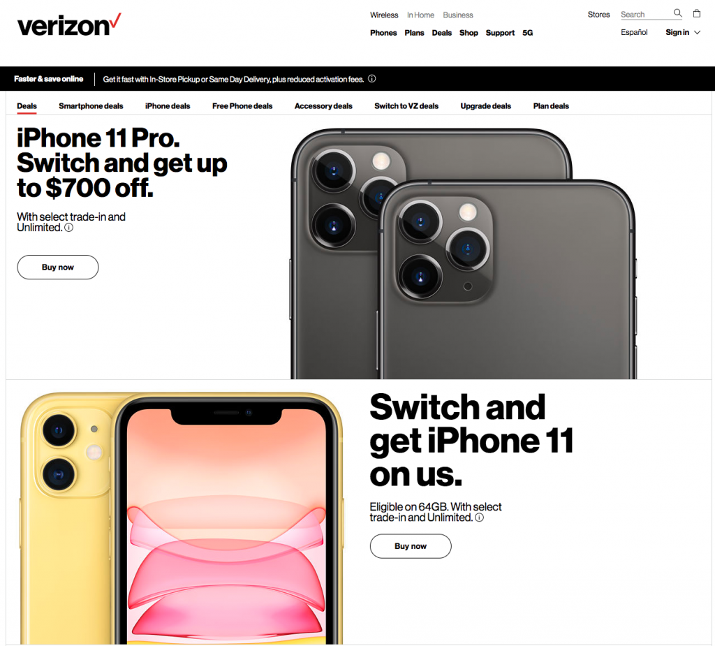 Ofertas de iPhone de Verizon