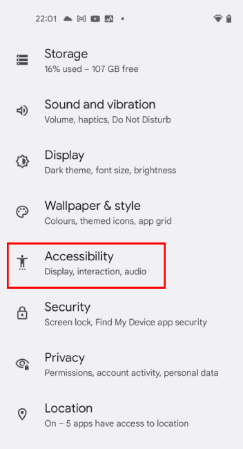 Android 12 Acccesibilidad