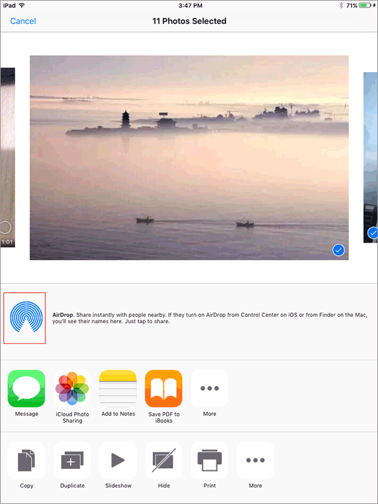 Compartir fotos de iPad a iPad con Airdrop