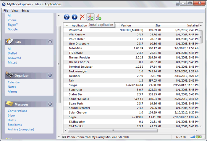 Samsung Phone Manager como MyPhoneExplorer