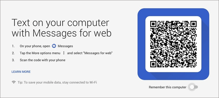 Imprima mensajes de texto de Infinix a través de Google Mensajes web
