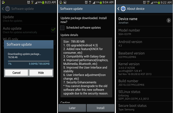 Revise la actualización de Android para el sistema operativo
