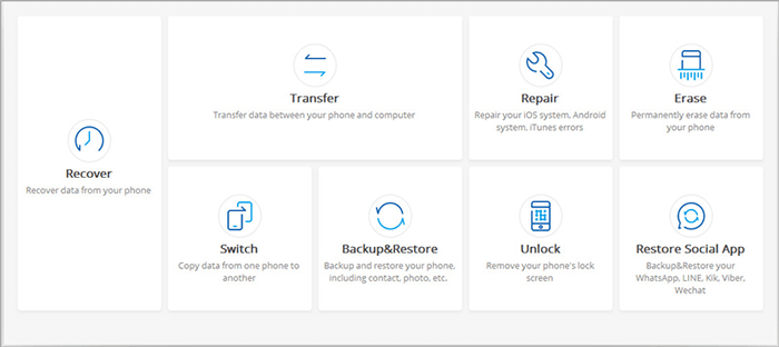 Abra el desbloqueador de Android y conecte Android a PC