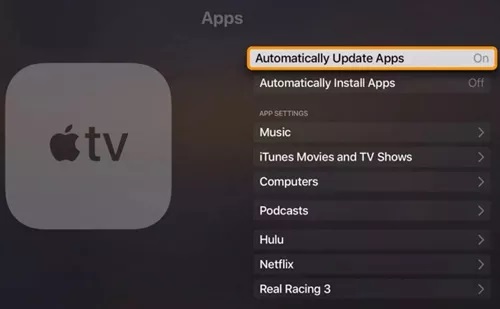 Actualizar aplicaciones en Apple TV