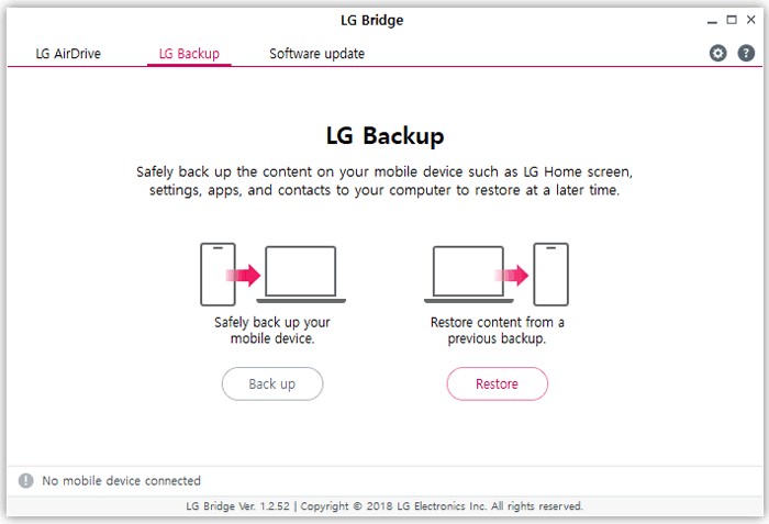 Cómo transferir datos de un LG a otro con LG Bridge