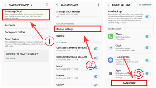 Copia de seguridad de Samsung con Samsung Cloud