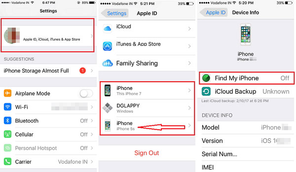 Cierra la sesión de su cuenta de iCloud