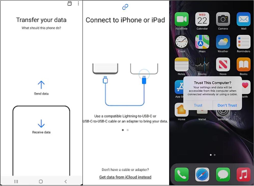 Transferencia de cable de interruptor inteligente a Samsung S24