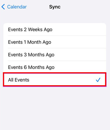 sincronizar todos los eventos