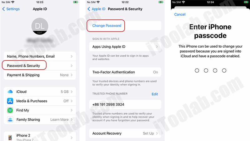 Cambiar la contraseña de Apple ID