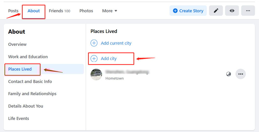 Cambiar su ubicación de Facebook