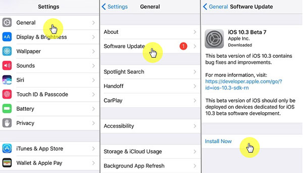 Actualizar la versión de iOS para arreglar el iPhone en caliente