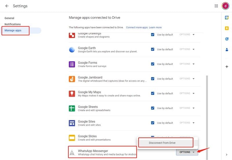 Compruebe Whatsap Backup desde Google Drive