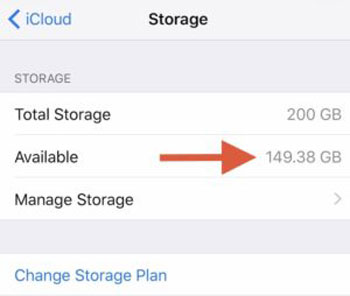 Verifique el espacio iCloud