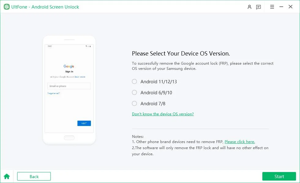 Elija la versión de Android