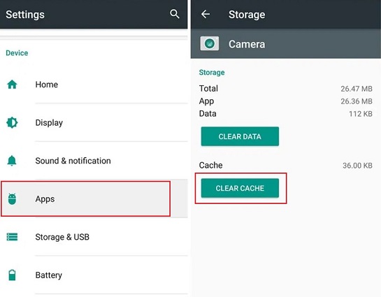 Borrar el caché de datos de la aplicación problemática