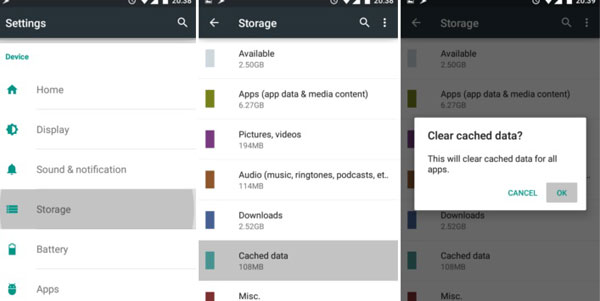 Libere el espacio en Android limpiando el caché de aplicaciones
