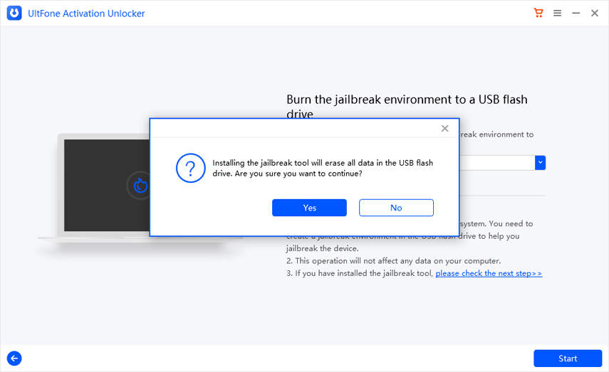 Pasos del desbloqueador de activación de Ultfone