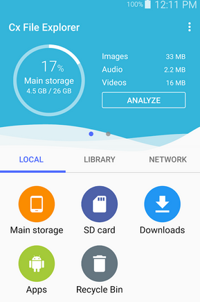 Transferir imágenes a la tarjeta SD Android con CX File Explorer