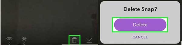 Confirme para eliminar un complemento con imágenes en Snapchat