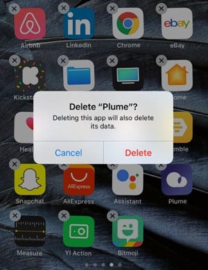 Eliminar la aplicación de iPhone para arreglar la pantalla de iPhone no responde al tacto