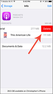 Eliminar podcasts de iPhone