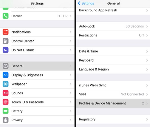 Administración de dispositivos en iPhone