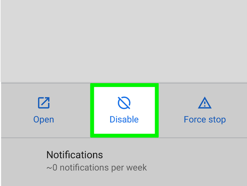 Deshabilitar la aplicación de configuración de Android