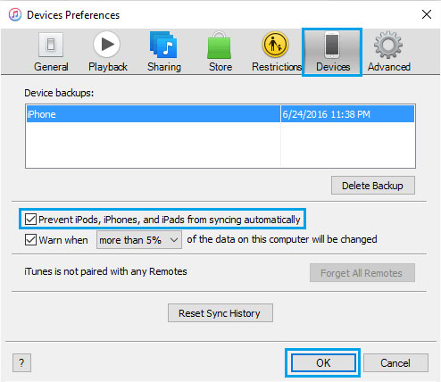 Deshabilitar la sincronización automática para dejar que iTunes funcione más rápido