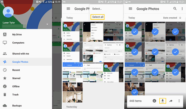Administrador de imágenes para Android como Google Photos