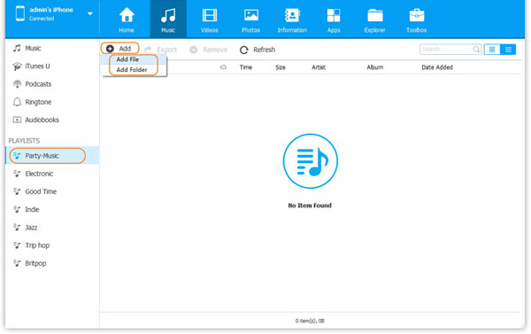 Crea una nueva lista de reproducción al iPhone