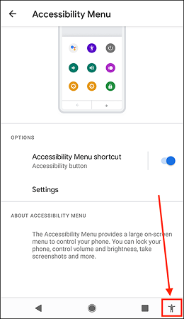 Habilitar el acceso directo del menú de accesibilidad en Android 11 12