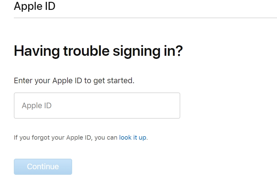Ingrese su ID de Apple