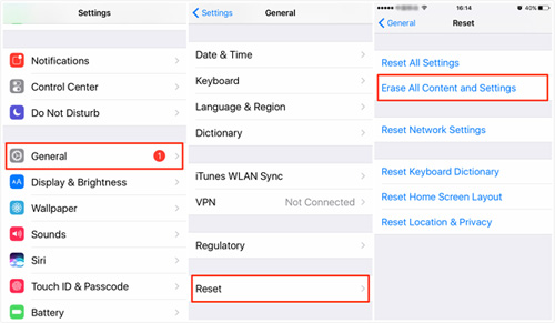 borrar todo el contenido y la configuración en iPhone