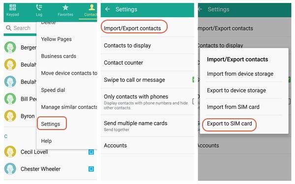 Mueva los contactos de Huawei a la tarjeta SIM