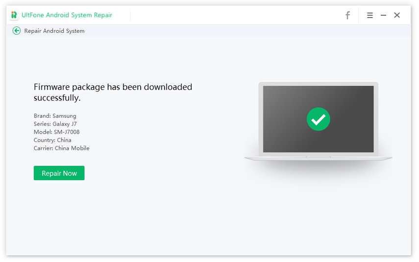 El paquete de firmware de Android se ha descargado con éxito
