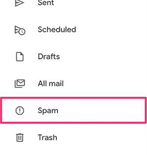 carpeta de spam de Gamil