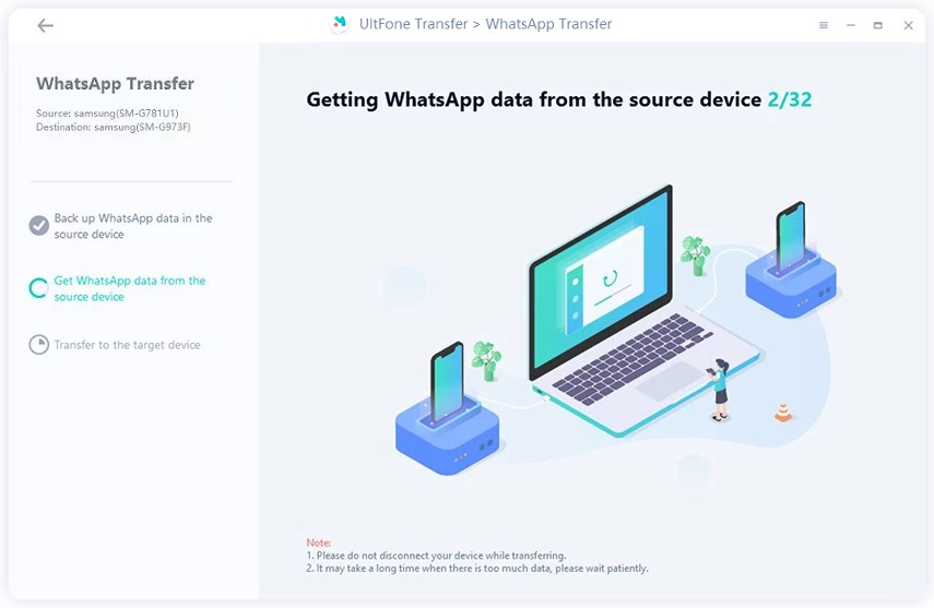 Transfiera WhatsApp de Android a Android