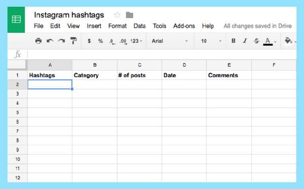Organizar el hashtag de Instagram