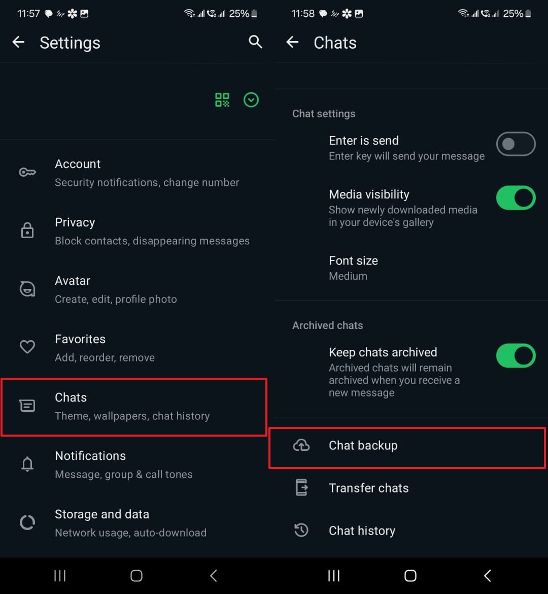 Crea la copia de seguridad de WhatsApp