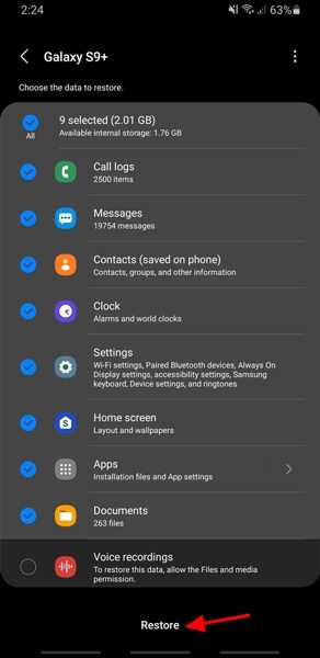 Cómo restaurar los archivos de Recycle bin Samsung