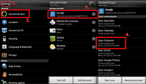 Sync Huawei contactos a Google