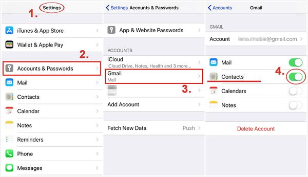 Restaurar contactos de Google a iPhone