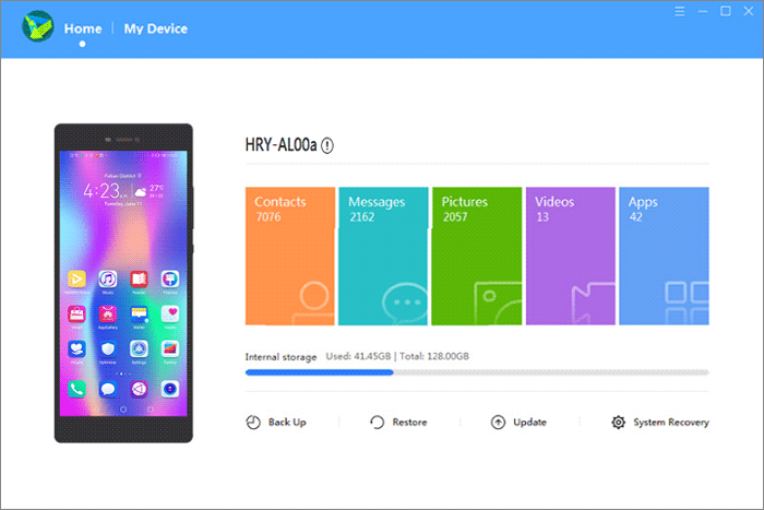 Obtenga datos de mi teléfono Huawei con una pantalla rota a través de Huawei Hisuite