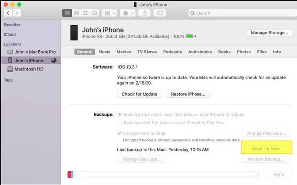 Copia de seguridad de iPhone