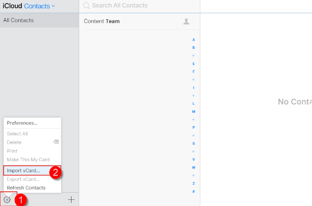 Importar contactos VCARD a iCloud