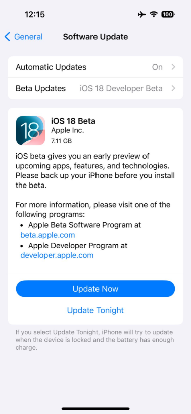 Descargar perfil de iOS 18