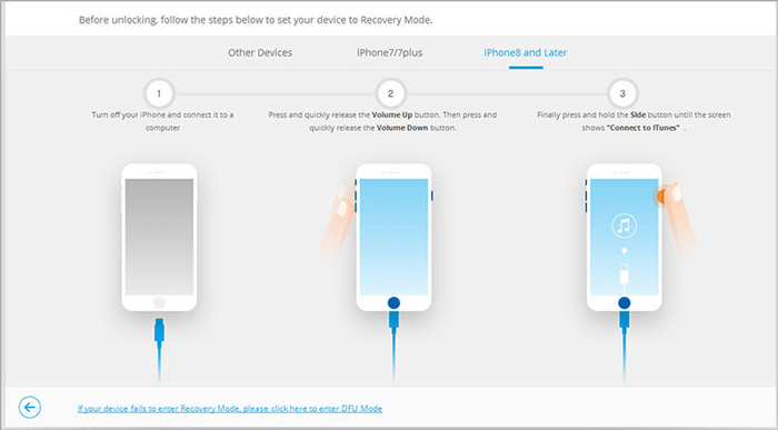 Configure su iPhone en el modo de recuperación o DFU