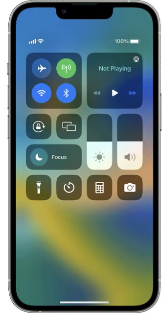 panel de control de iPhone